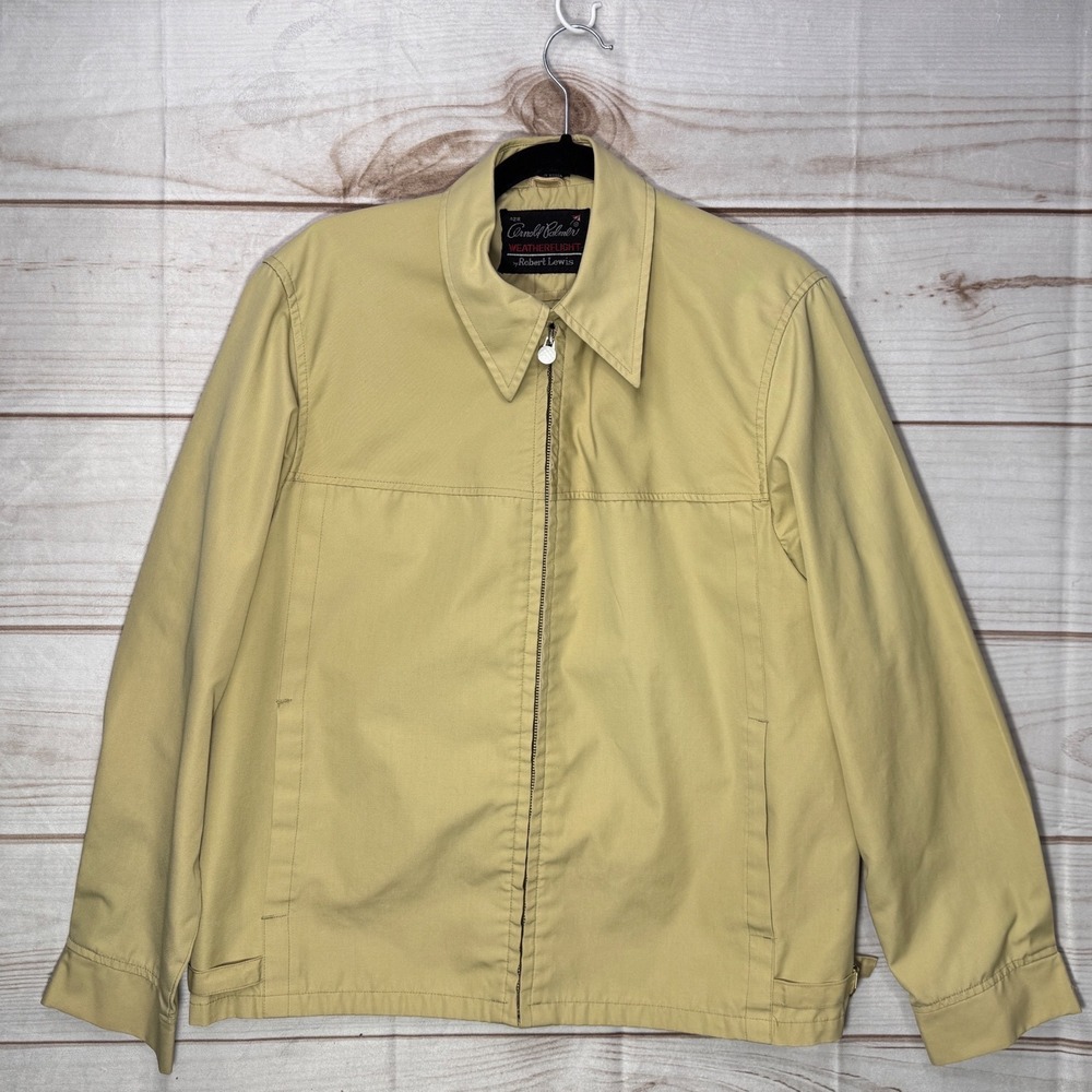 Vintage Arnold Palmer Weatherflight Robert Lewis Tan Harrington Jacket Mens 42R